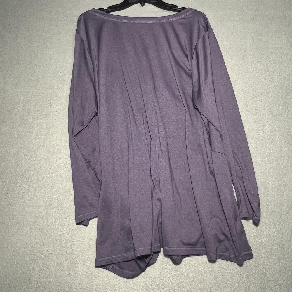 Xersion Women's 2X Purple‎ Long Sleeve V-Neck Activewear Top Front Knot Detail - Picture 5 of 5